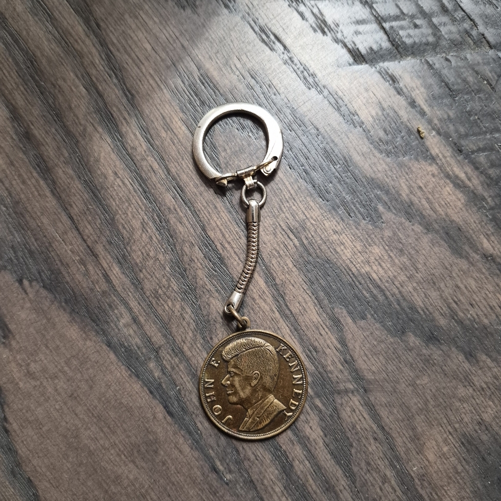 Vintage JKF Gold Coin Keychain